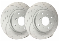 FRONT PAIR - Diamond Slotted Rotors With Gray ZRC Coating - D55-097