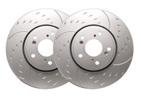 FRONT PAIR - Diamond Slot Rotors With Silver ZRC Coating - D06-386-P