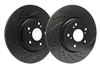 REAR PAIR - Double rilled And Slotted Rotors With Black ZRC Coating - S55-2185-BP