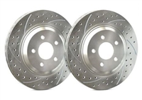 REAR PAIR - Double Drilled and Slotted Rotors With Silver ZRC Coating - S53-011-P