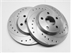 FRONT PAIR - Drilled And Slotted Rotors With Silver ZRC Coating - F55-149-P