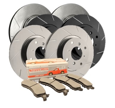 FRONT KIT - Slotted Brake Rotor Kit with Ceramic Brake Pads (Choose your Coating) - T19-275CD787