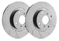 FRONT PAIR - Slotted Rotors With Gray ZRC Coating - T55-056