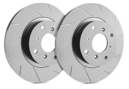 REAR PAIR - Slotted Rotors With Gray ZRC Coating - T28-0355