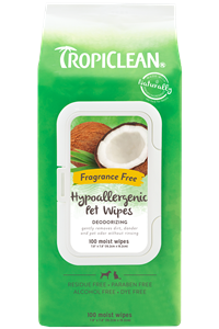 TROPICLEAN Hypo Allergenic Wipes 100ct ***OUT OF STOCK***
