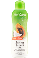 Tropiclean Papaya & Coconut (Luxury 2 in 1) Shampoo 20.oz