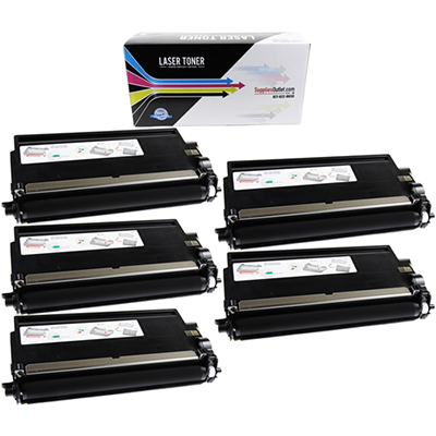 Brother TN750 Compatible Black Toner Cartridge 5-Pack