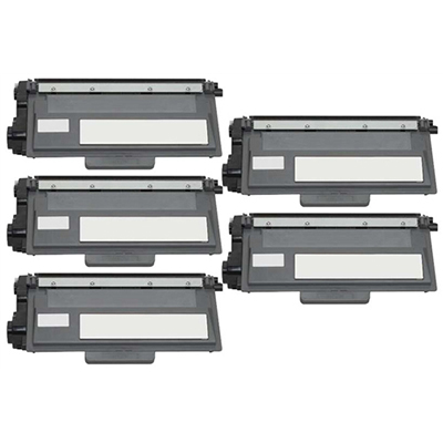 Brother TN780 Compatible High Yield Black Toner Cartridge Five Pack Value Bundle