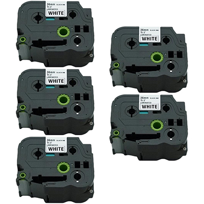 Brother TZe261 Compatible P-Touch Label Tape 5-Pack Black On White
