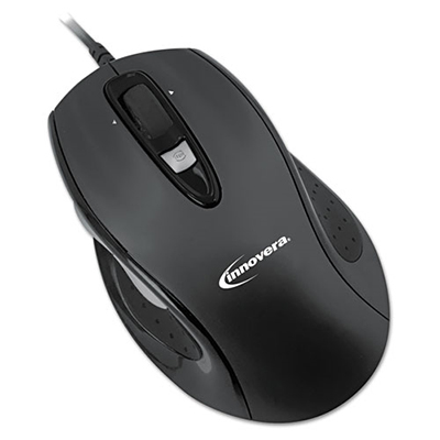 Innovera Full Sized Premium Wired Mouse, USB, Black