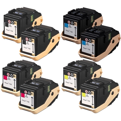Xerox Phaser 7100 Compatible Toner Cartridge 8-Color Set