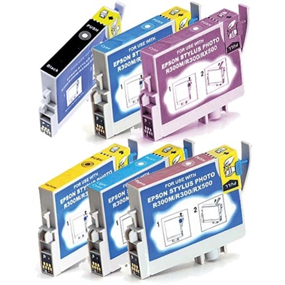 Epson T048 Remanufactured Ink Cartridge 6-Pack Value Bundle