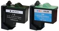 Lexmark No. 16 & 26 Remanufactured Ink Cartridge Two Pack Value Bundle