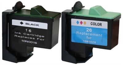 Lexmark No. 16 & 26 Remanufactured Ink Cartridge Two Pack Value Bundle