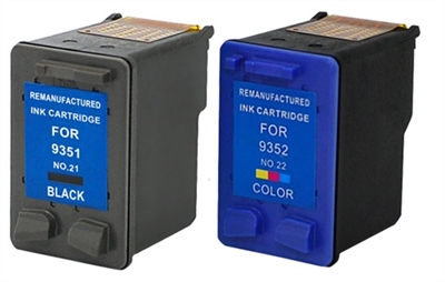 HP 21 & 22 C9351 & C9352 Remanufactured Ink Cartridge Two Pack Value Bundle