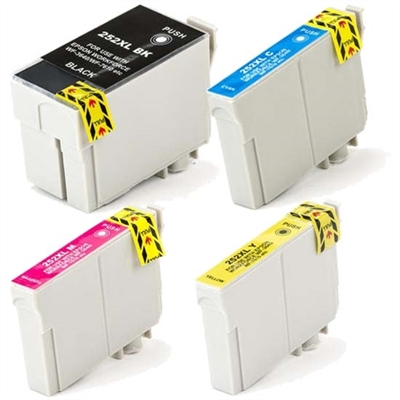 Epson T252XL Remanufactured Ink Cartridge High Yield 4-Pack Value Bundle
