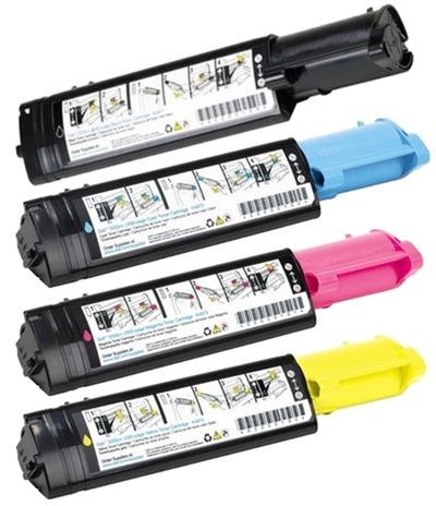 Dell Color Laser 3010, 3010cn Compatible Toner Cartridge Value Bundle (K,C,M,Y)