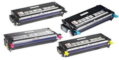 Dell Color Laser 3110cn / 3115cn Compatible High Capacity Toner Cartridge Value Bundle (K,C,M,Y)