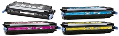 HP 503A Color LaserJet 3800, CP3505 Compatible Laser Toner Cartridge Value Bundle (K/C/M/Y)