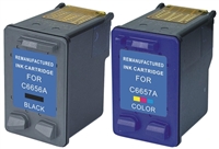 HP 56 & 57 (C9321FN#140) Remanufactured Ink Cartridge Two Pack Value Bundle