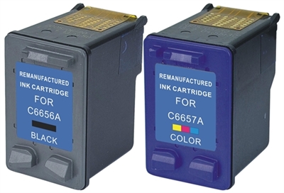 HP 56 & 57 (C9321FN#140) Remanufactured Ink Cartridge Two Pack Value Bundle