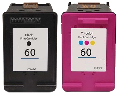 HP 60 (CD947FN#140) Remanufactured Ink Cartridge Two Pack Value Bundle