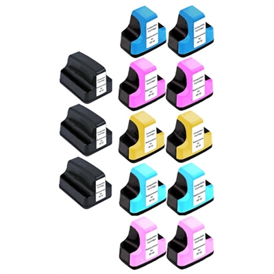 HP C877 (HP 02) Remanufactured Ink Cartridge Value Bundle (Includes 3 Black, 2 Each C/M/LC/LM/Y)