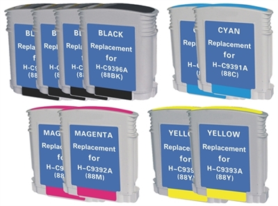 HP C9396A (HP 88) Remanufactured Ink Cartridge 10-Pack Value Bundle