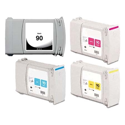 HP 90 Remanufactured Ink Cartridge 4-Pack Color Set