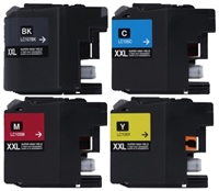 Brother LC107BK/LC105 Compatible Ink Cartridge Super High Yield 4 Pack Value Bundle