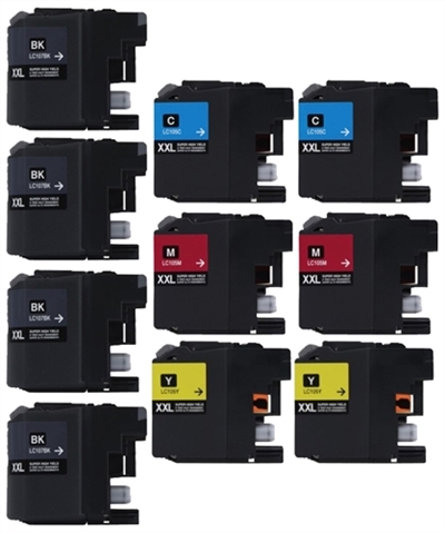 Brother LC107BK/LC105 Compatible Ink Cartridge Super High Yield 10 Pack Value Bundle