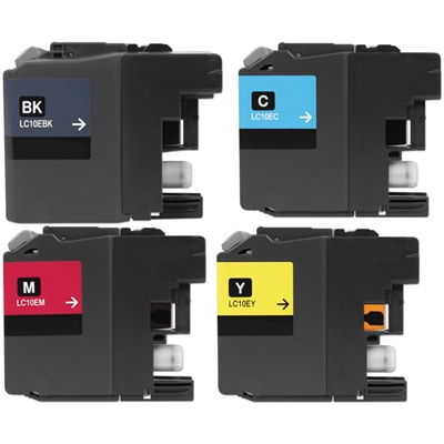 Brother LC10E Compatible Ink Cartridge Super High Yield 4-Pack