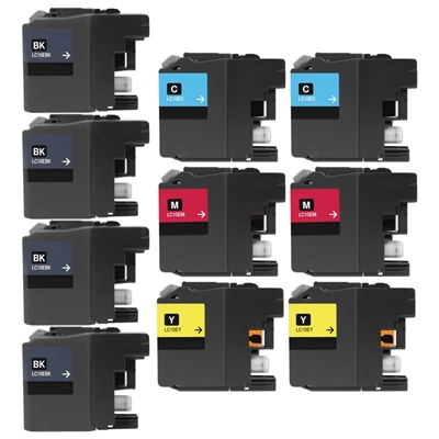 Brother LC10E Compatible Ink Cartridge Super High Yield 10-Pack