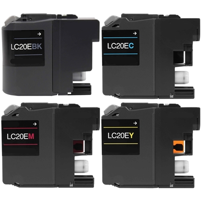 Brother LC20E Compatible Ink Cartridge Super High Yield 4-Pack