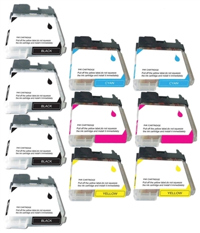 Brother LC61 Inkjet Cartridge Value Bundle (Includes 4 black, 2 each C/M/Y)