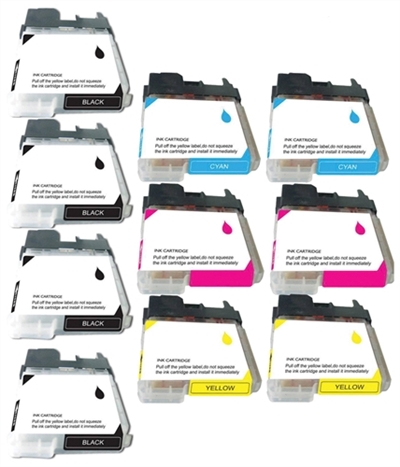 Brother LC65 Ink Cartridge Compatible Value Bundle (Includes 4 Black, 2 Each C/M/Y)