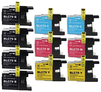 Brother LC79 Compatible Ink Cartridge Value Bundle (Includes 4 Black, 2 Each C/M/Y)