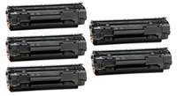 HP CE285A Compatible Jumbo (87% More Yield!) Black Toner Cartridges 5-Pack