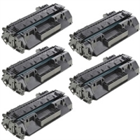 HP CF280A (HP 80A) Compatible Toner Cartridges - 5 Pack
