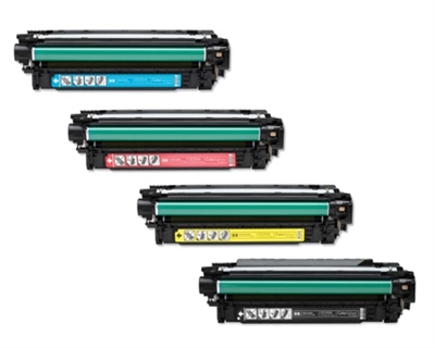 HP 504A CP3525 Compatible Toner Cartridge Value Bundle (K/C/M/Y)