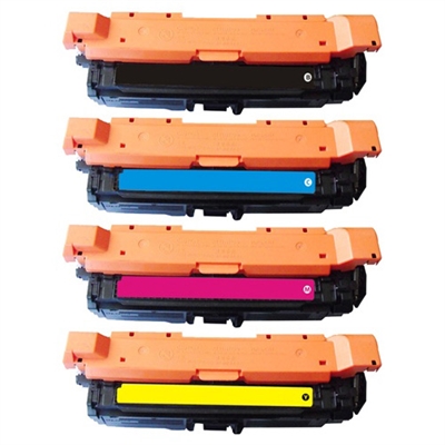HP 648A Color LaserJet CP4025, CP4525 Compatible Laser Toner Cartridge Value Bundle (K/C/M/Y)