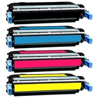 HP 642A Color LaserJet CP4005, CP4005dn Compatible Laser Toner Cartridge Value Bundle (K/C/M/Y)