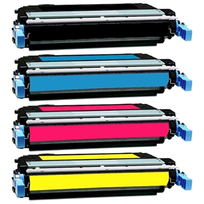 HP 642A Color LaserJet CP4005, CP4005dn Compatible Laser Toner Cartridge Value Bundle (K/C/M/Y)