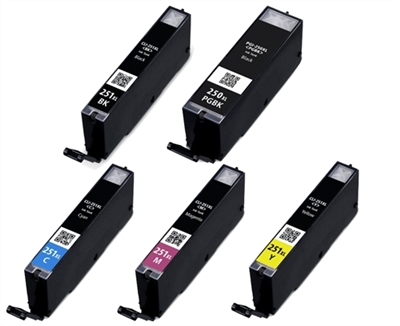 Canon PGI-250XL CLI-251 Compatible Ink Cartridge High Yield 5 Pack Value Bundle