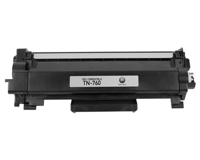 Brother TN760 Compatible Toner Cartridge Black w/Chip - High Yield