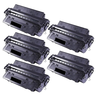 HP C4096A (HP 96A) Set of Five Compatible Jumbo (50% More Yield!) Black Laser Toner Cartridges Value Bundle