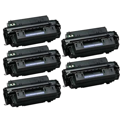HP Q2610A (HP 10A) Set of Five Compatible Jumbo (75% More Yield) Black Laser Toner Cartridges Value Bundle