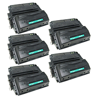 HP Q1338A, Q1339A, Q5942 Set of Five Compatible High Yield Toner Cartridges Value Bundle