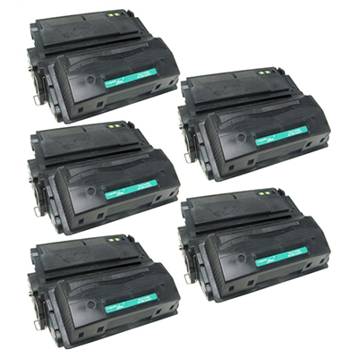 HP Q1338A, Q1339A, Q5942 Set of Five Compatible High Yield Toner Cartridges Value Bundle