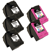 HP 62XL Remanufactured Ink Cartridge High Yield 5-Pack